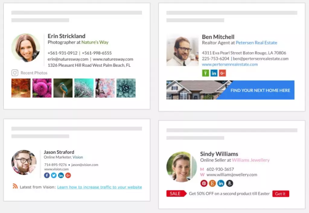 Email signature examples