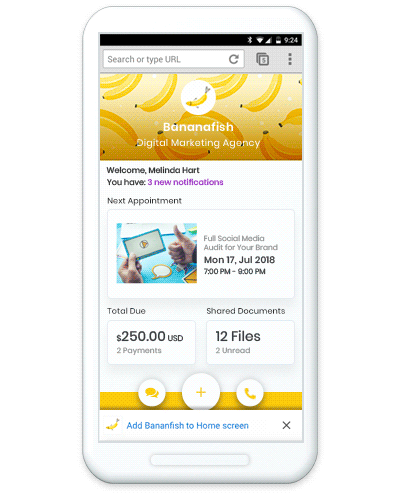 New client portal mobile app