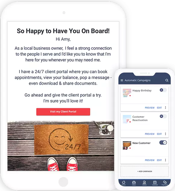 Automated "Welcome" email campaign by vCita
