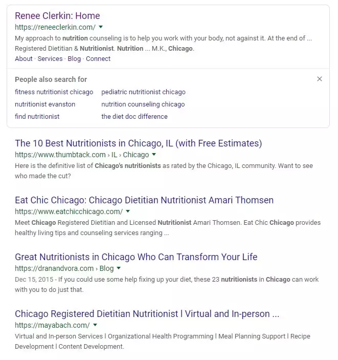 local business Google search