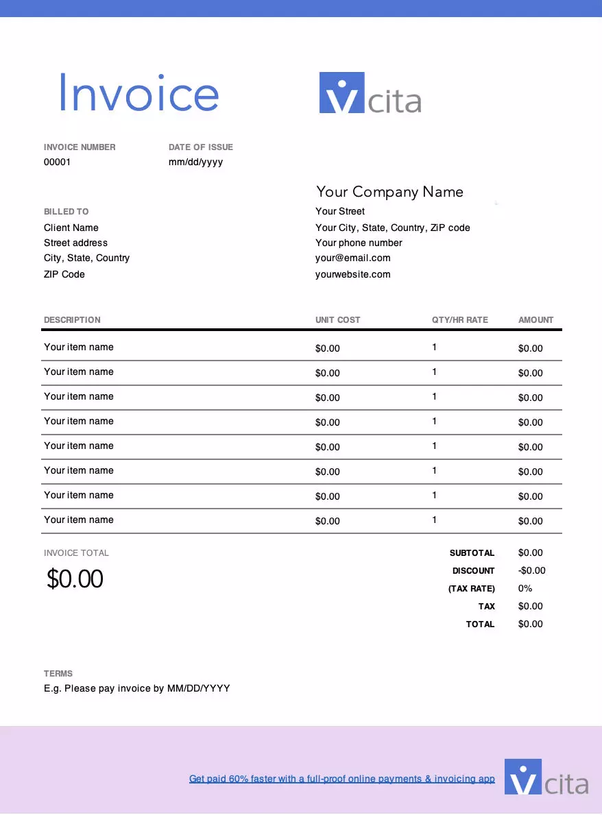 Invoice And Receipt Template