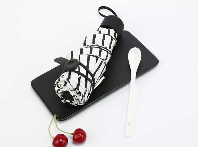 A mini portable umbrella: don't leave home without it.