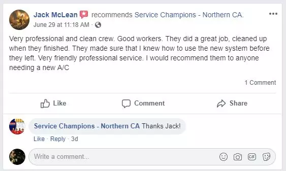 positive facebook review