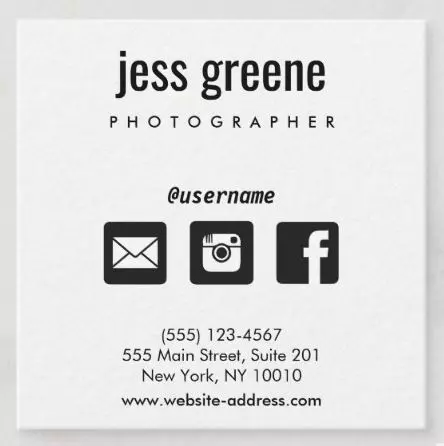 Facebook business card