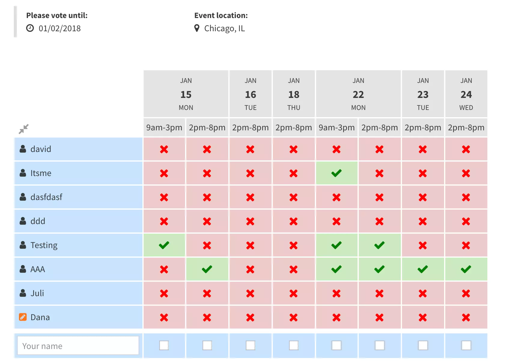 Create A Schedule Poll