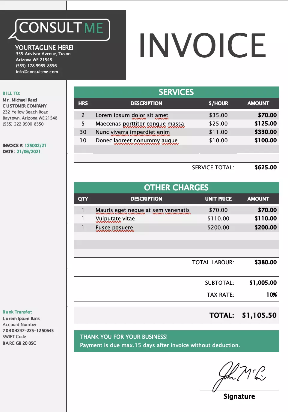 Free Blank Invoice Templates For Word And Excel I Free Download