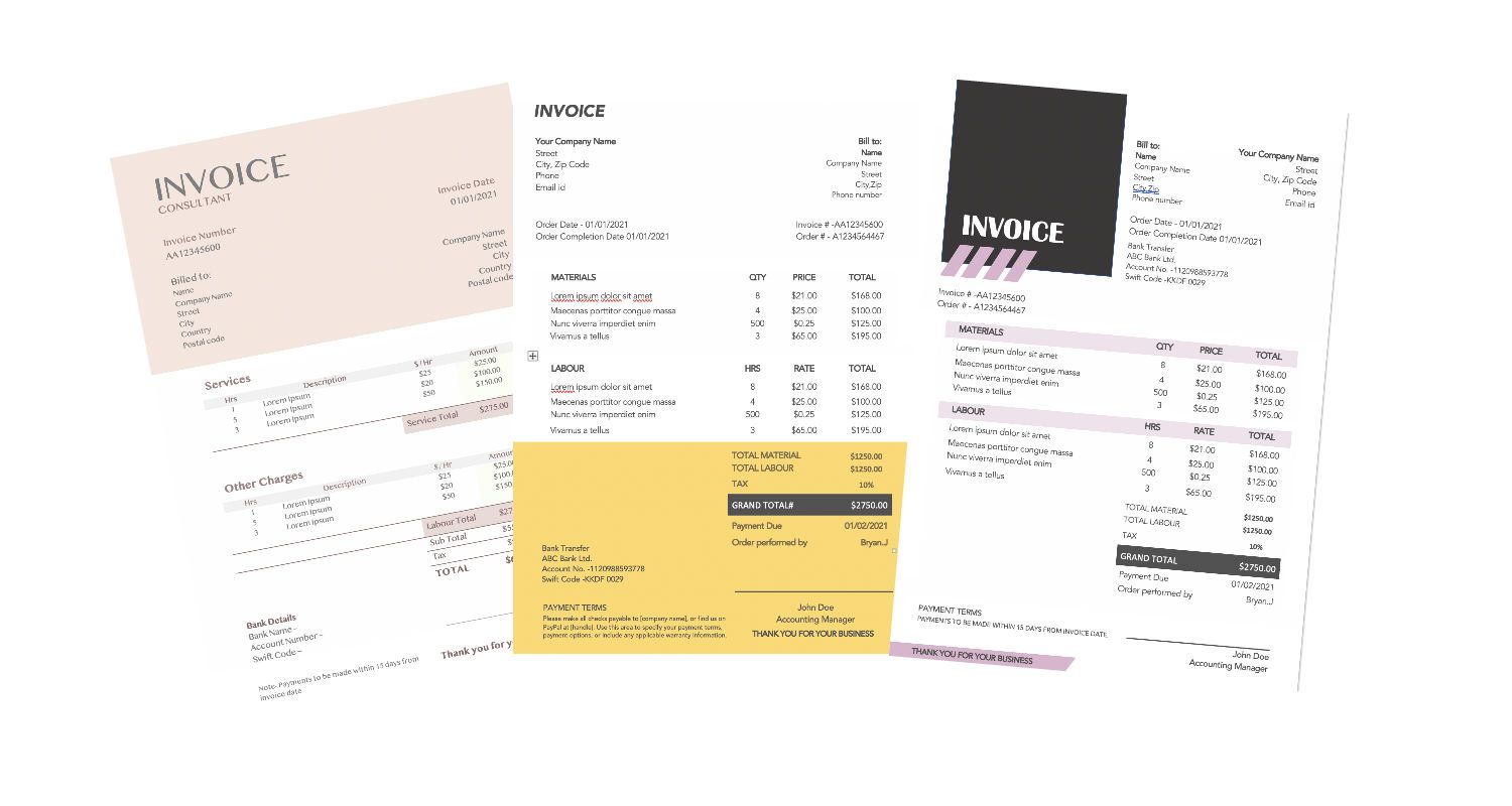 contractor invoice template