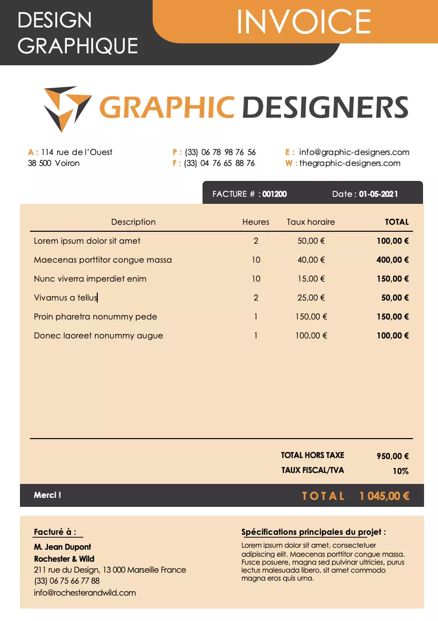modele facture design graphique