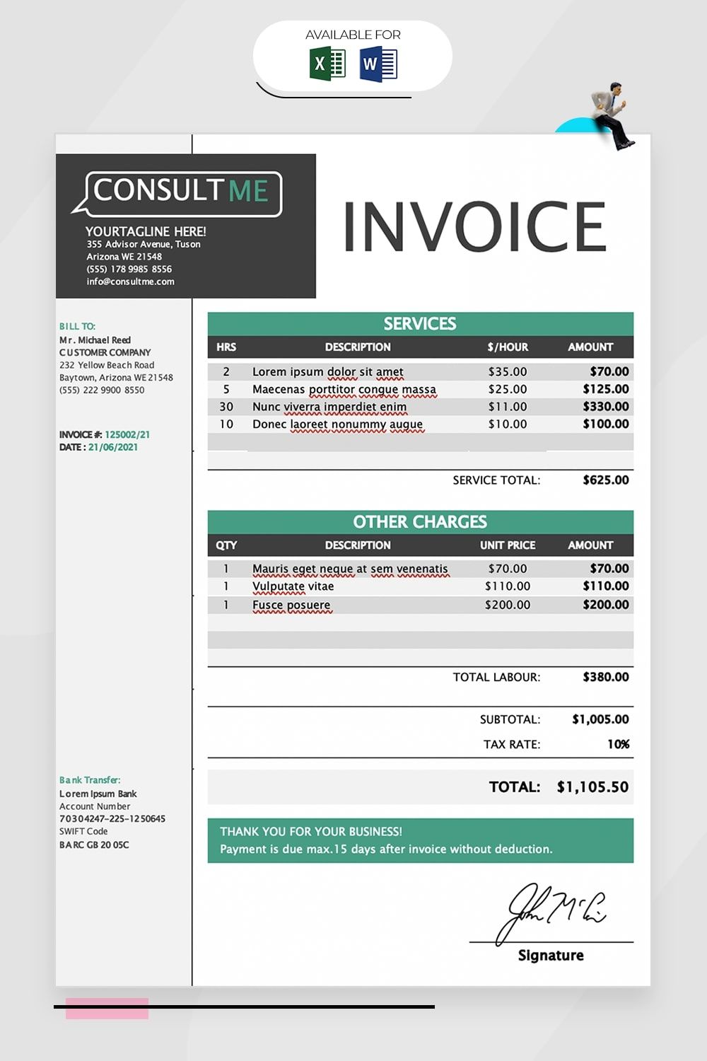 Consulting invoice