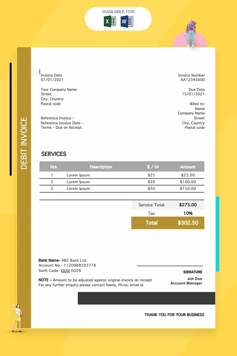 Debit invoice