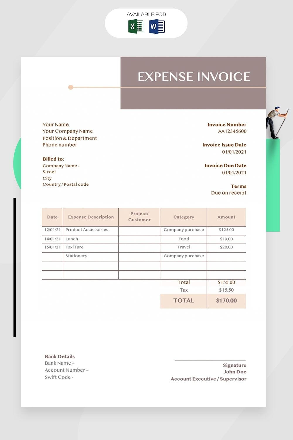 Invoice templates for Word and Excel | Free download