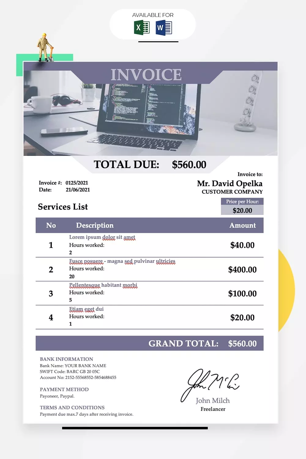 Freelancer invoice