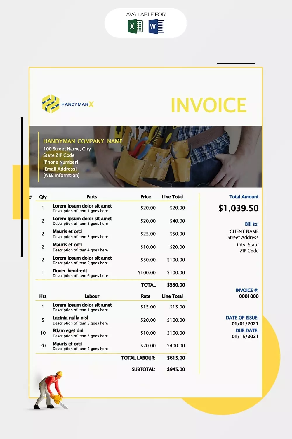 Handyman invoice