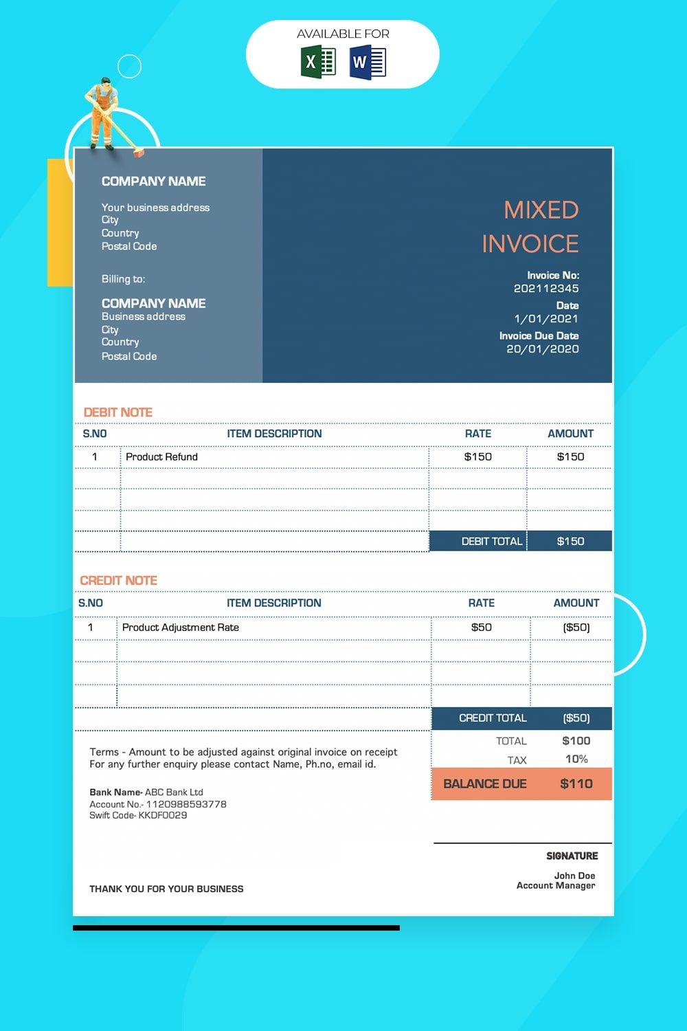 Mixed invoice