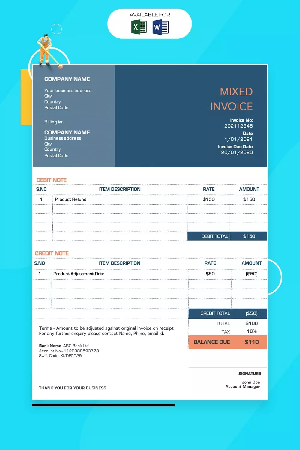Mixed invoice