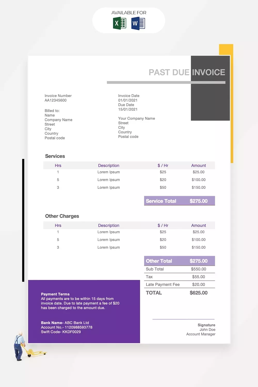 Past due invoice