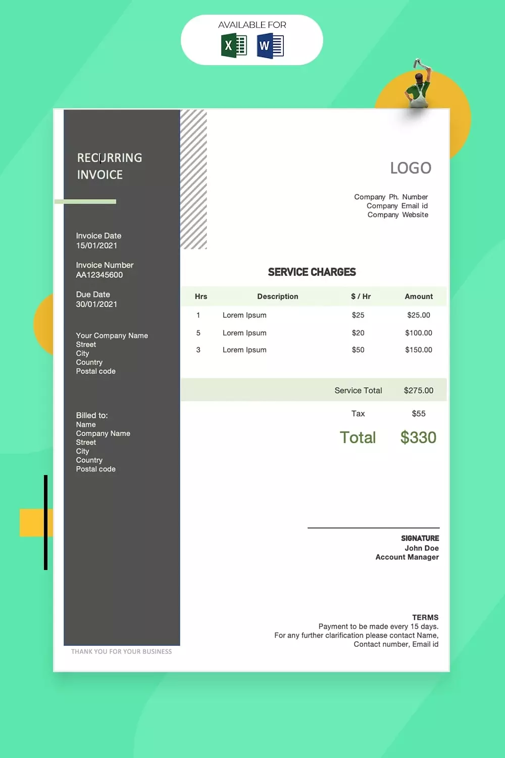 Recurring invoice