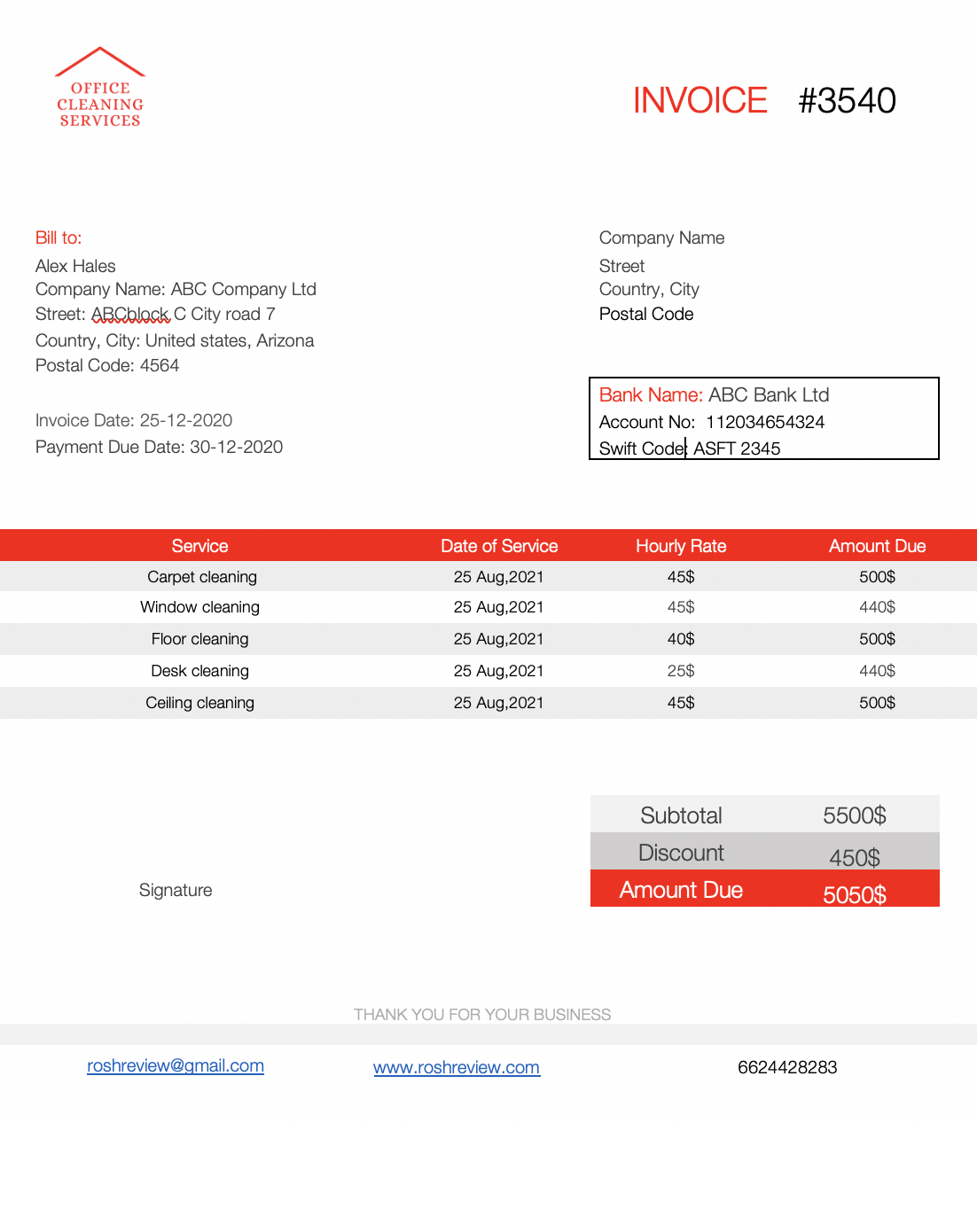 9 free cleaner invoice templates Invoice professionally!