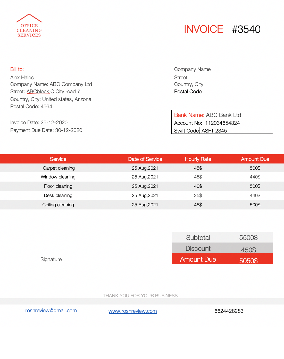 9 free cleaner invoice templates Invoice professionally