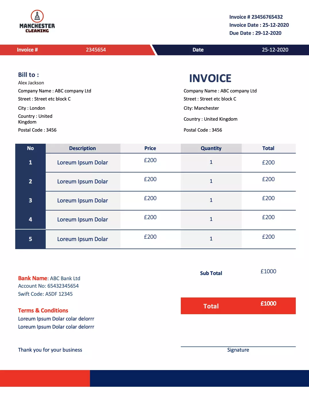 UK invoice without VAT