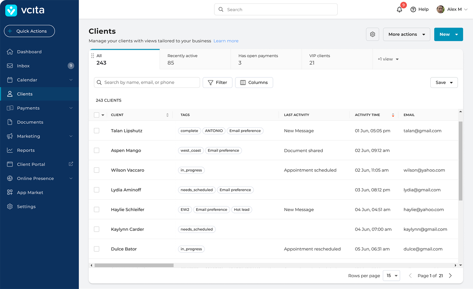vcita CRM software
