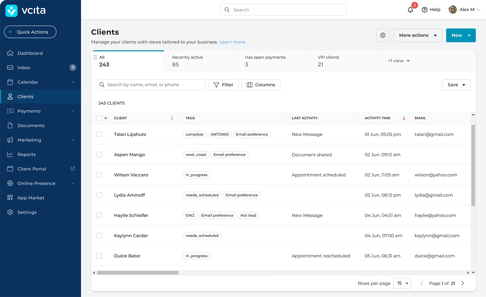 vcita CRM software