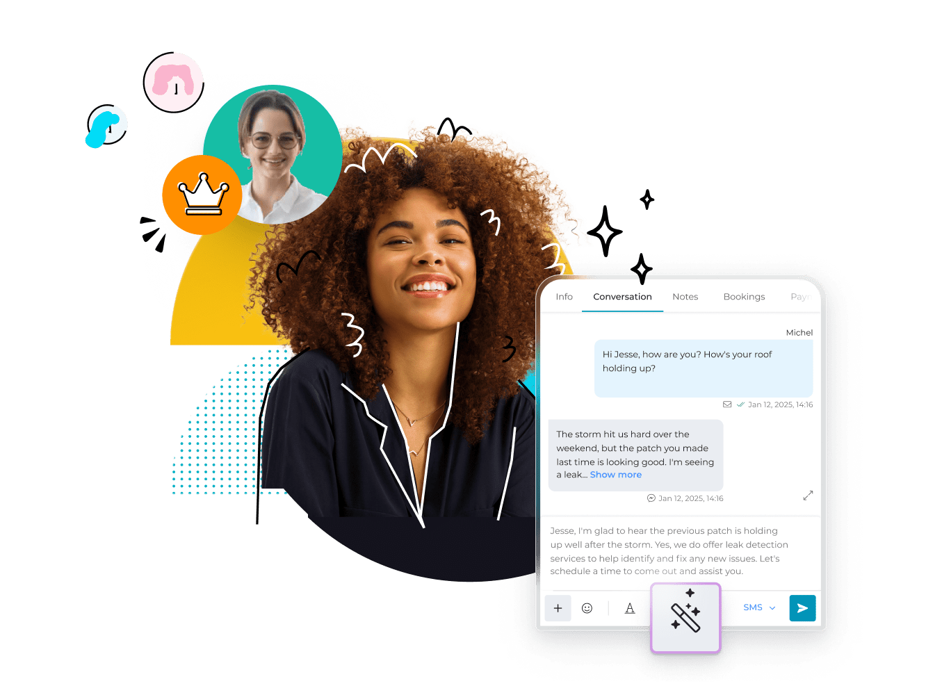 Small business management software with AI CRM