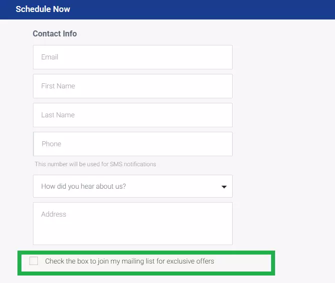 Online form to invite clients to join your mailing list