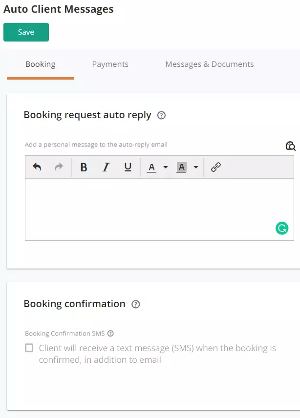 Booking confirmations give your clients peace of mind