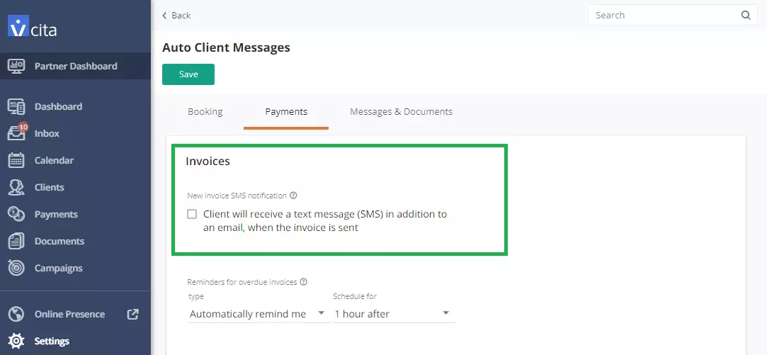 Send invoices via SMS