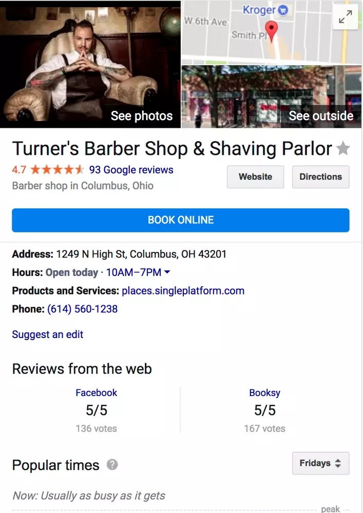 Add a "book now" button to your Google My Business profile