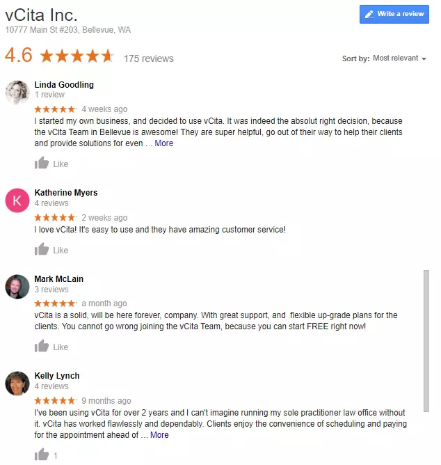 Your Google listing is a great place to highlight positive reviews