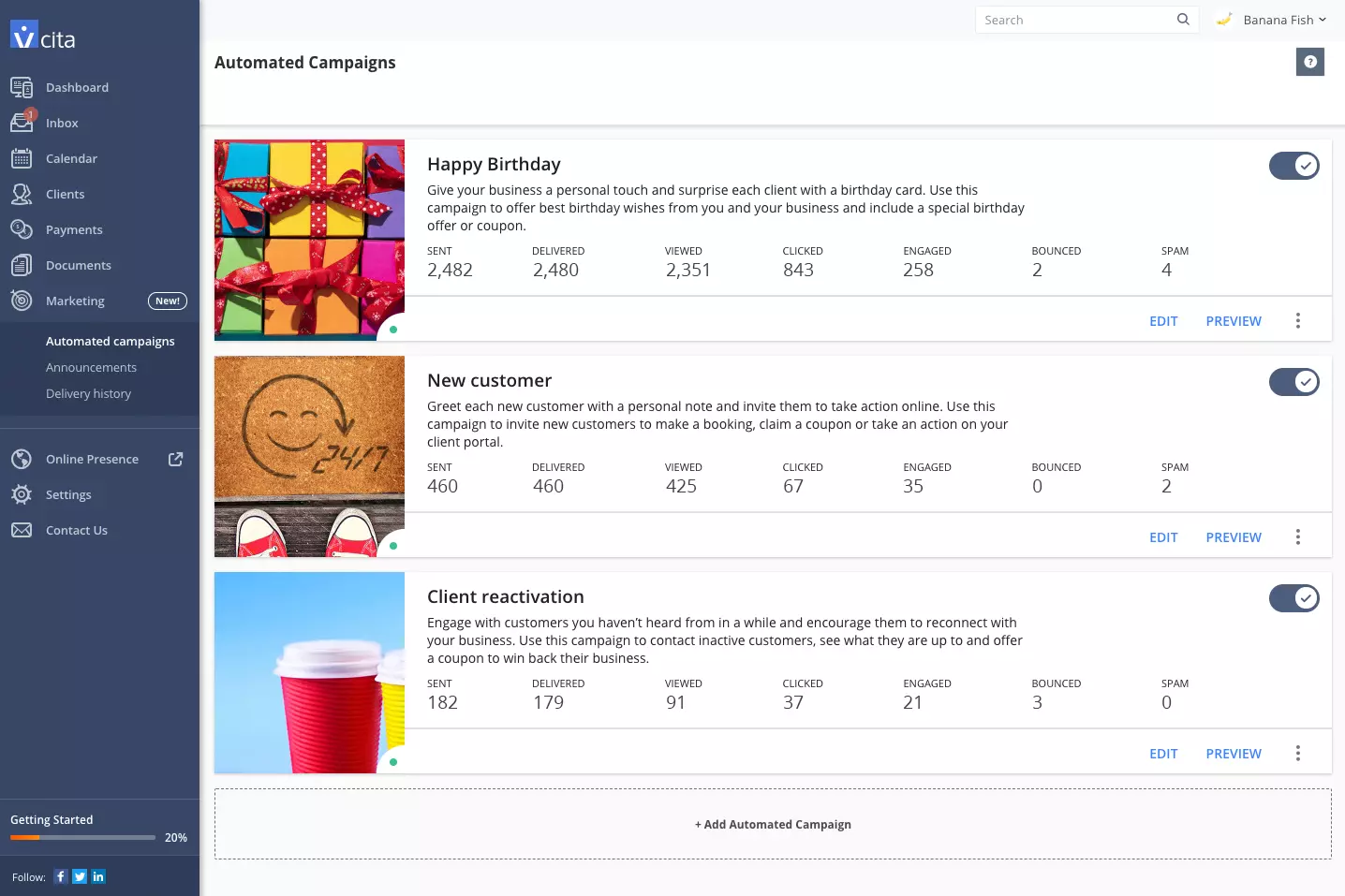 Win more business with automated
email campaigns