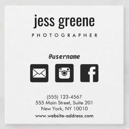 Facebook business card