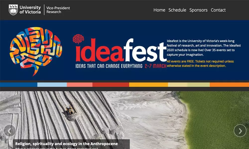Idea Fest landing page