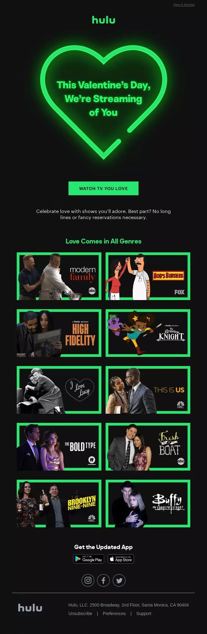 Hulu Email promotion