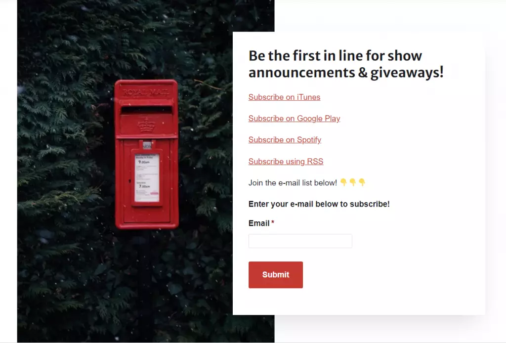 red post box announcements giveaways