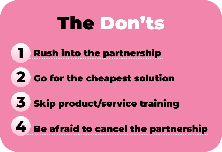 The don'ts of a white label partnership