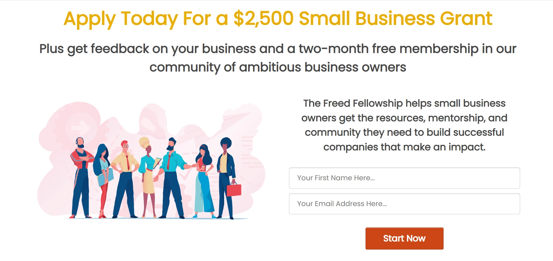 Freed Fellowship Grant homepage - Small business grants for women