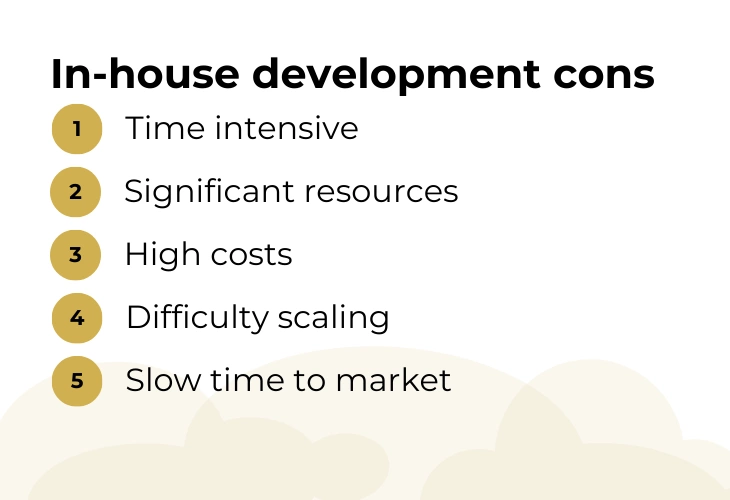 In-house development cons