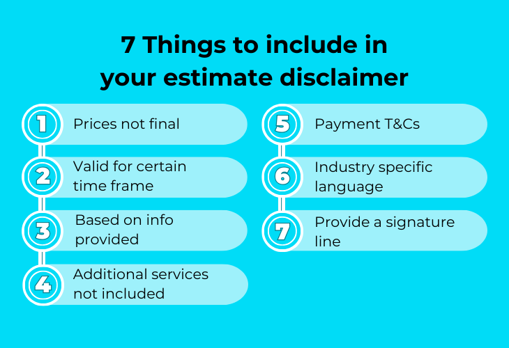 7 vital items to include in your estimate disclaimer