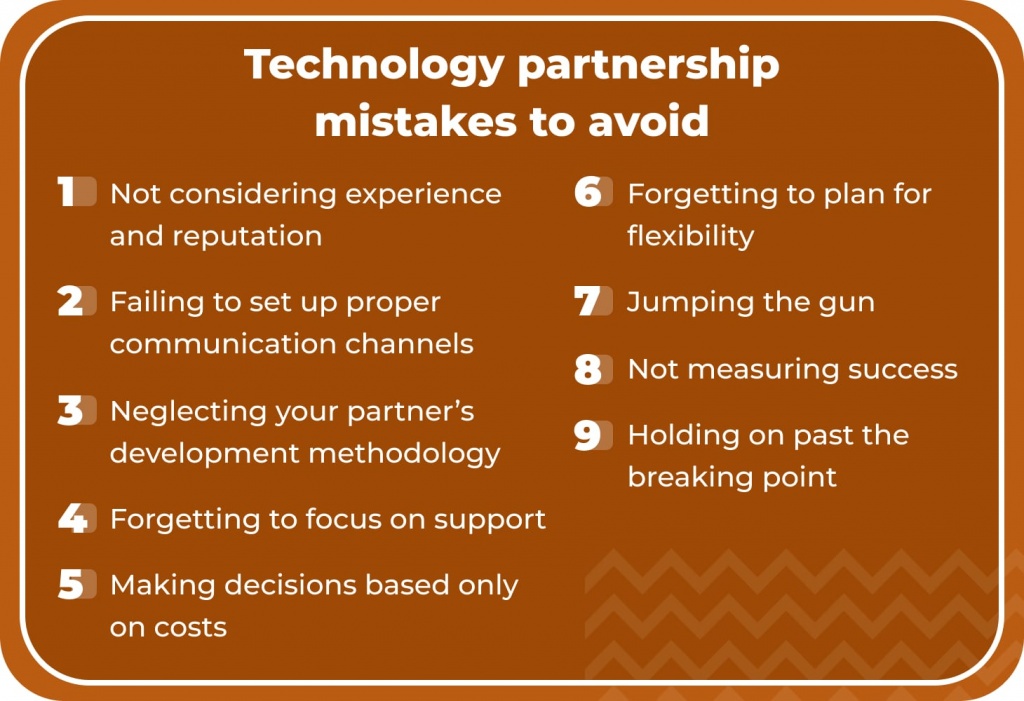 technology partnership mistakes to avoid