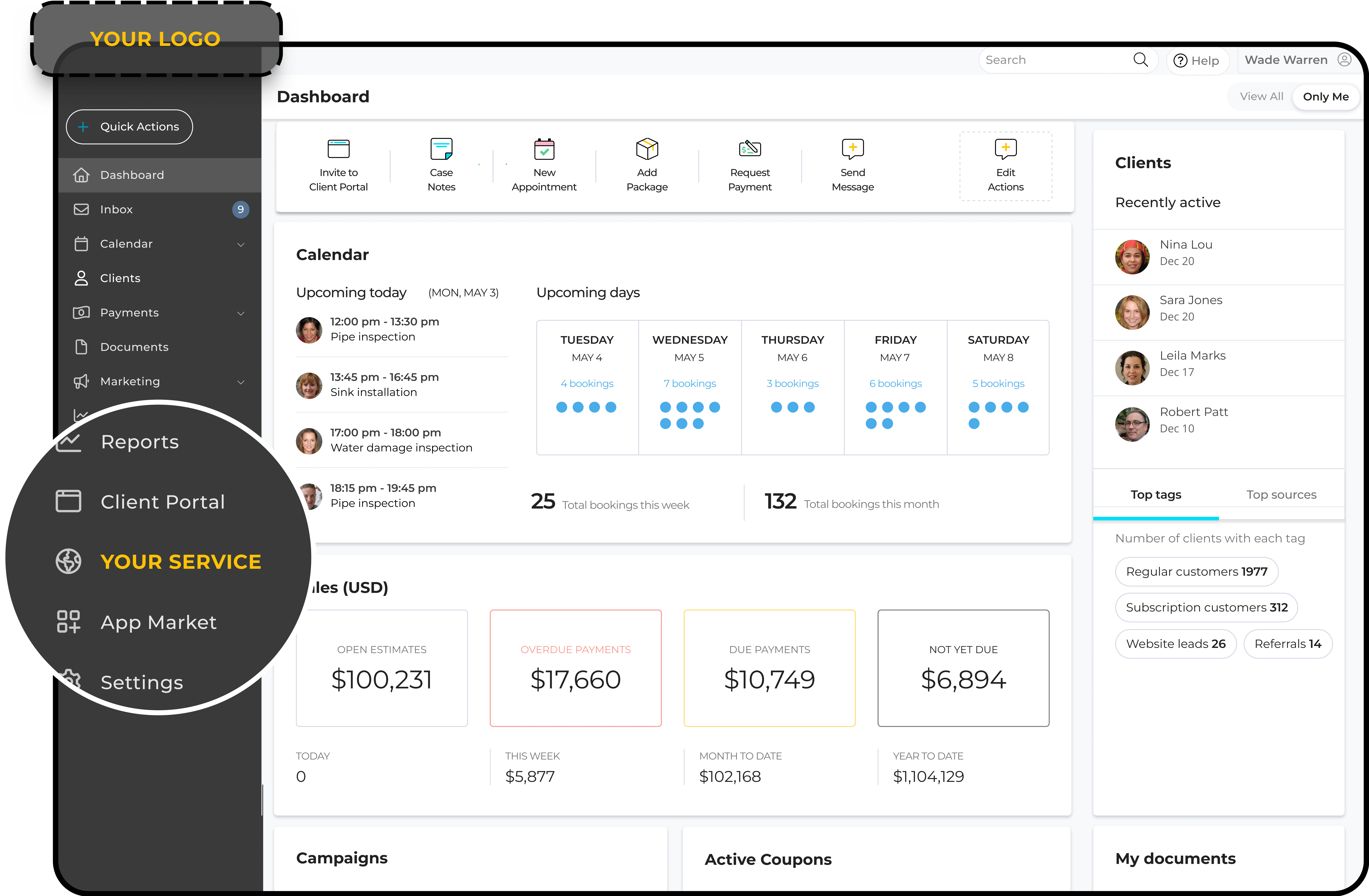 your logo, your services