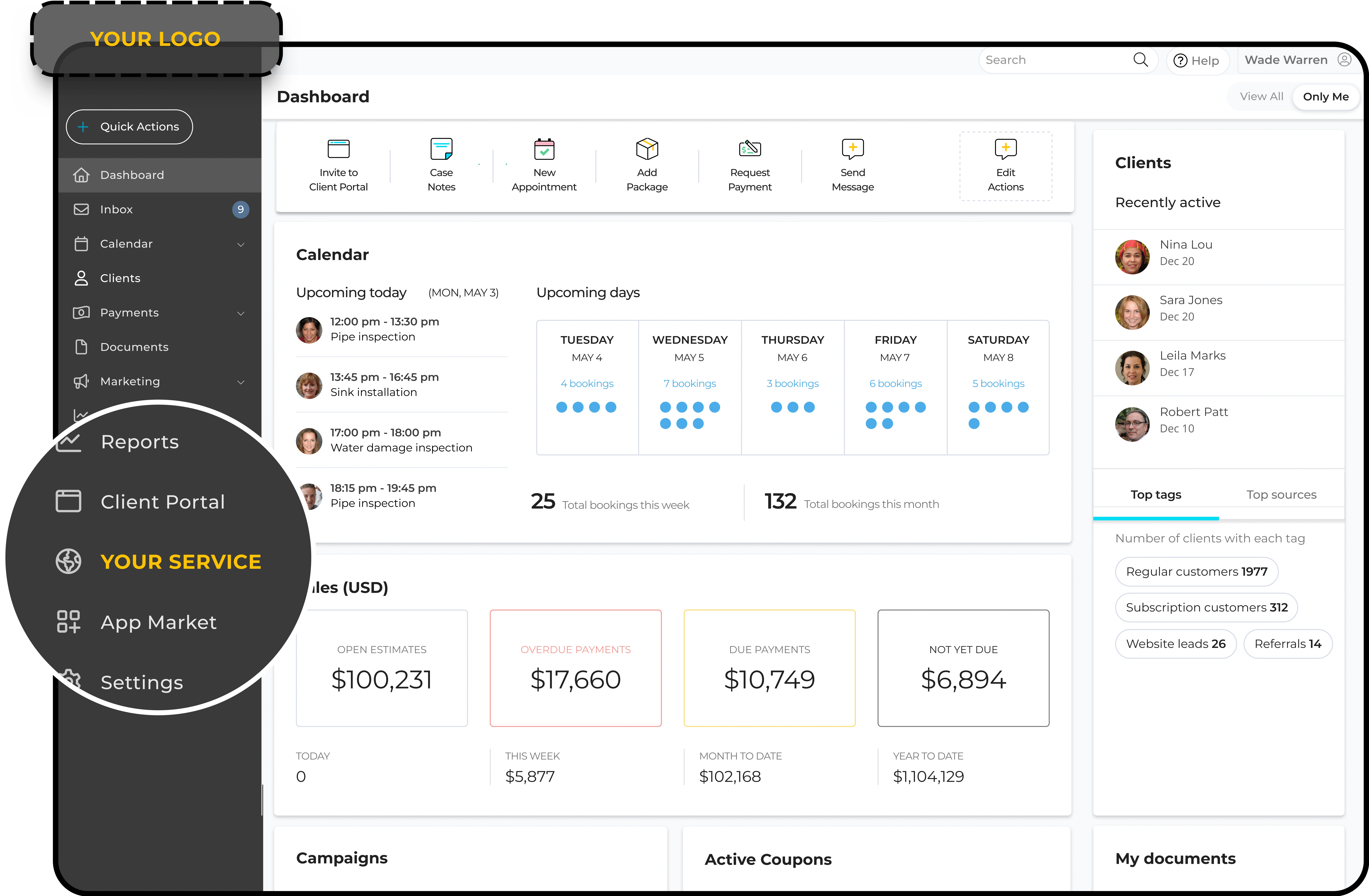 your logo, your services