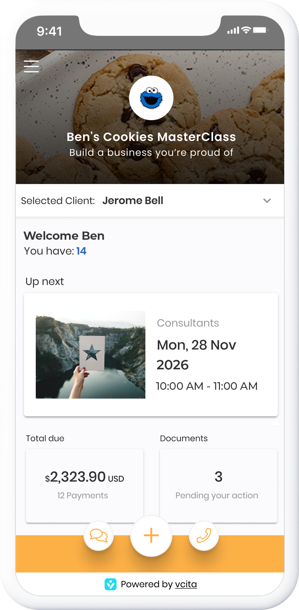 Branded client portal on mobile